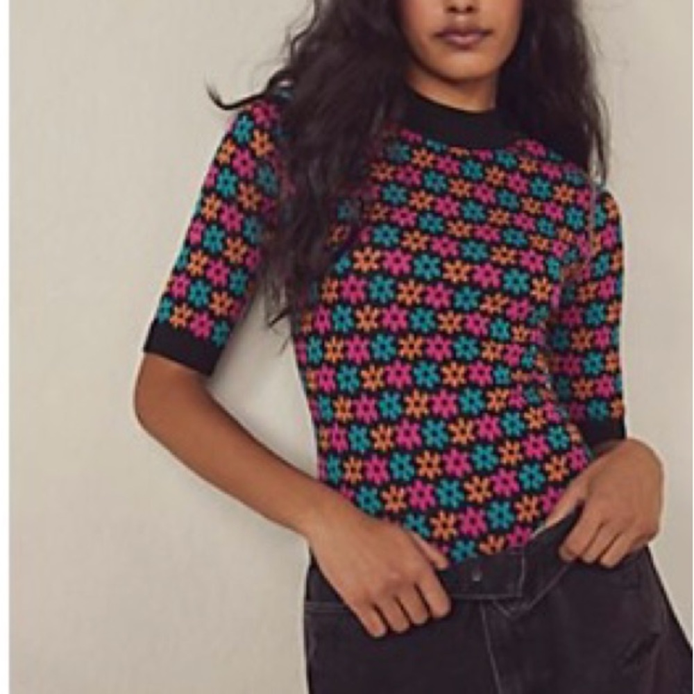 Free People Multicolor Floral Bodysuit